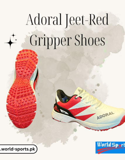 Adoral Jeet Red Gripper Shoes - Performance Sports Footwear for Speed, Grip, and Comfort