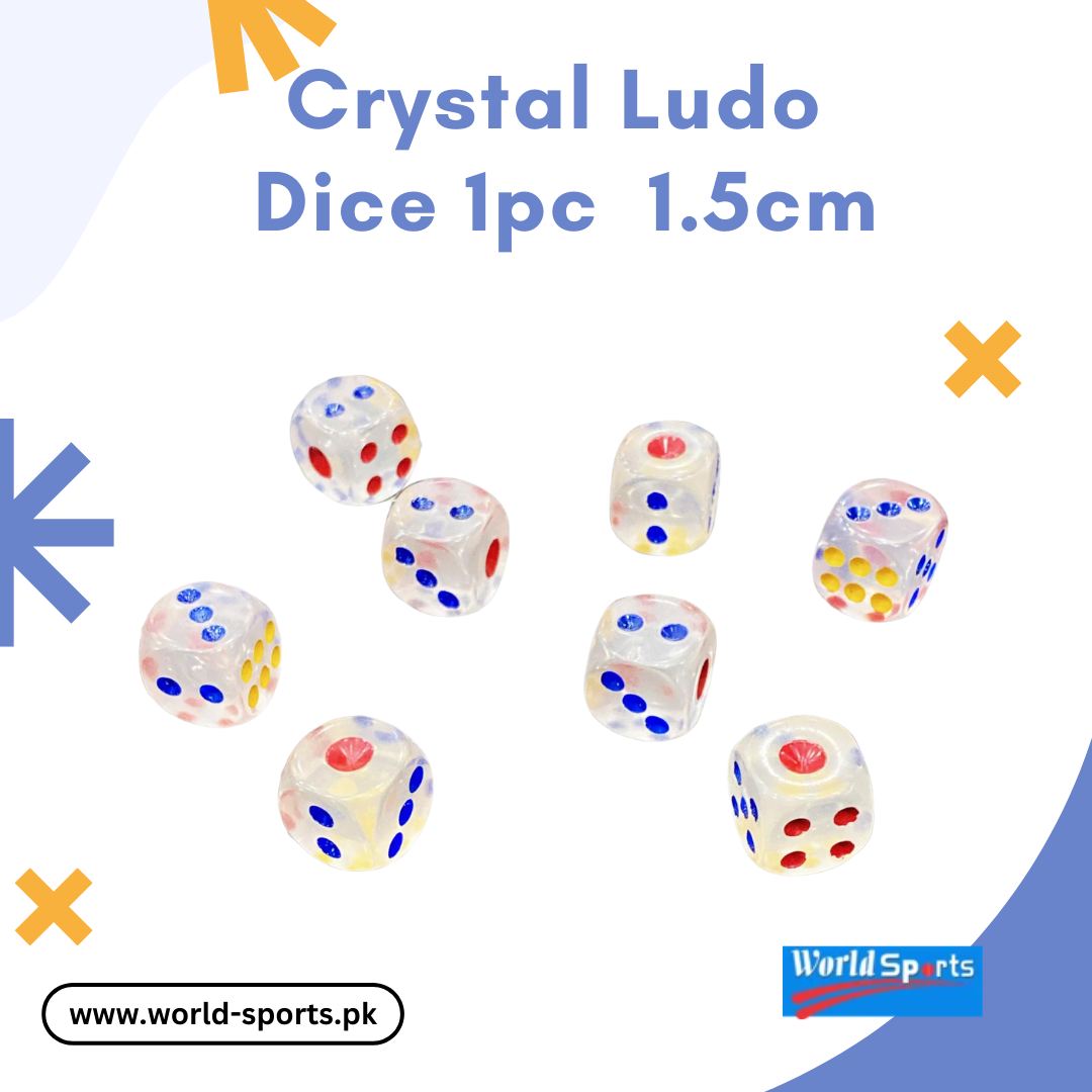 Crystal Ludo Dice (1 pc, 1.5 cm) – Premium Clear Dice for Ludo & Board Games