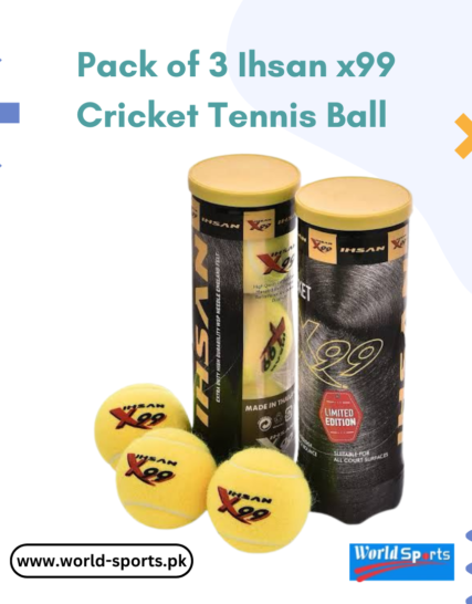 Pack of 3 Ihsan X99 Cricket Tennis Balls – High-Performance Practice Balls for Cricket Training