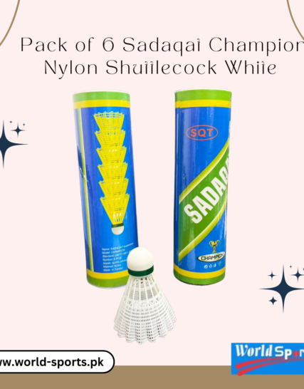 Pack of 6 Sadaqat Champion Nylon Shuttlecocks - White | Durable & High-Performance Badminton Shuttles