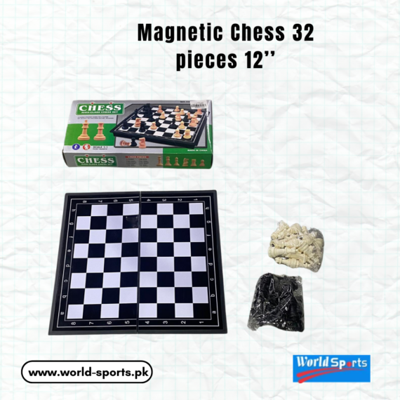 Magnetic Chess Set – 32 Pieces, 12’’ Foldable Chessboard