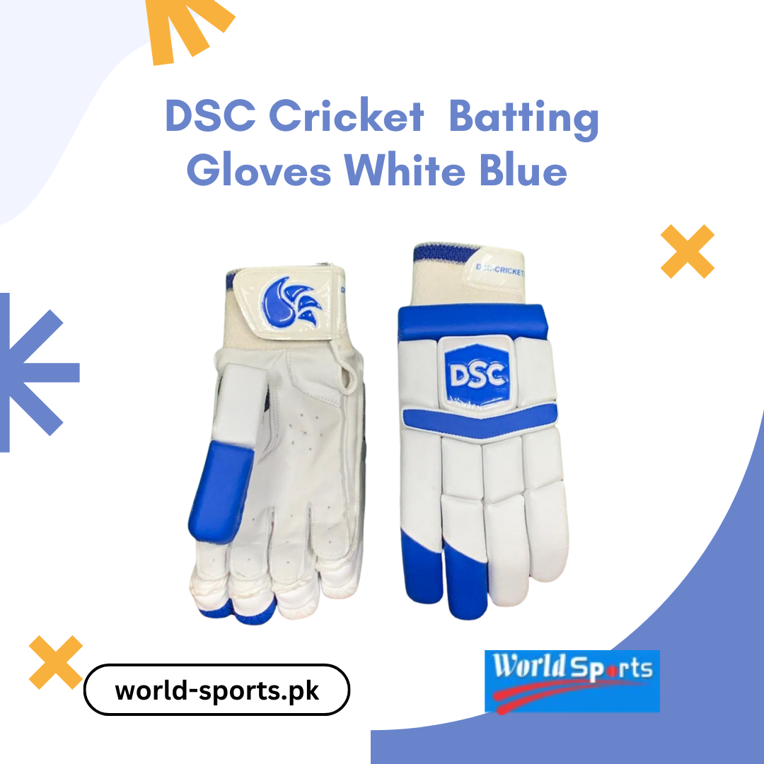 DSC Cricket Batting Gloves White Blue – Advanced Comfort and Protection for Cricketers