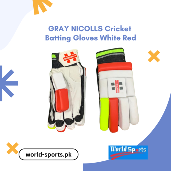 GRAY NICOLLS Cricket Batting Gloves White Red – Superior Comfort, Protection, and Performance