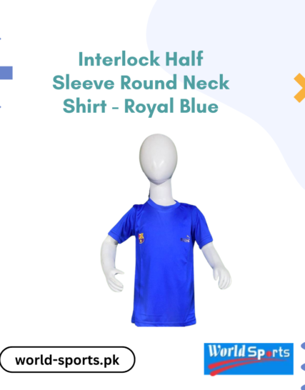 Interlock Half Sleeve Round Neck Shirt - Royal Blue | Comfortable and Stylish Cotton Shirt