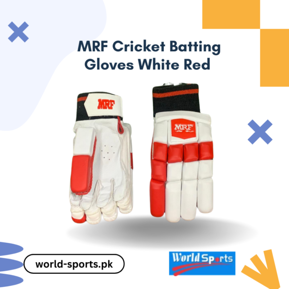 MRF Cricket Batting Gloves White Red – Superior Comfort and Protection for Peak Performance