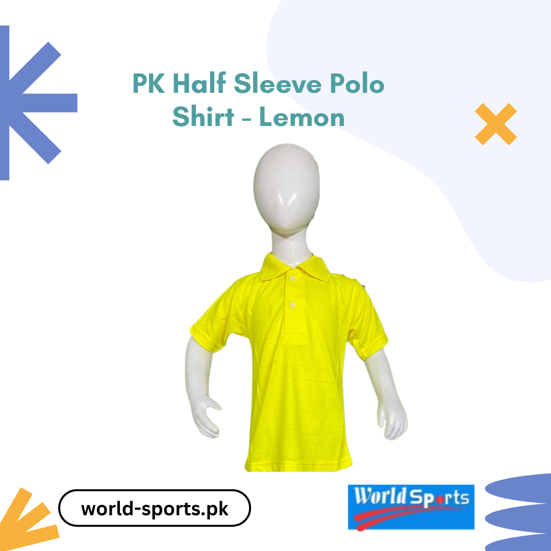 PK Half Sleeve Polo Shirt - Lemon | Vibrant and Comfortable Cotton Polo for Everyday Style