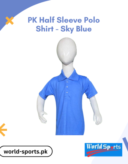 PK Half Sleeve Polo Shirt - Sky Blue | Soft Cotton Polo for Casual and Formal Elegance