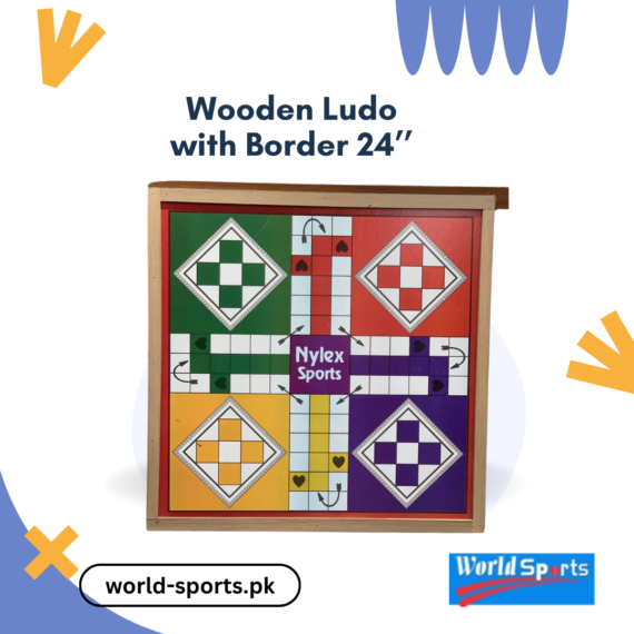 Wooden Ludo with Border 24’’ – Classic Board Game with Stylish Wooden Frame, Perfect for Family Fun and Game Nights