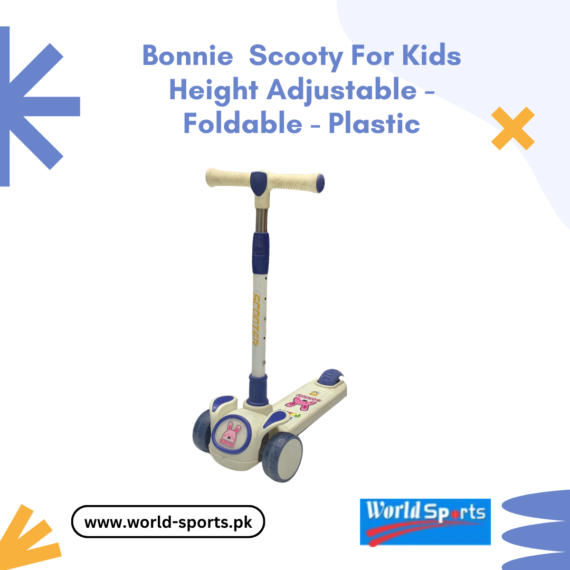 Bonnie Scooty for Kids – Height Adjustable, Foldable, Lightweight Plastic Frame – Fun & Safe Ride