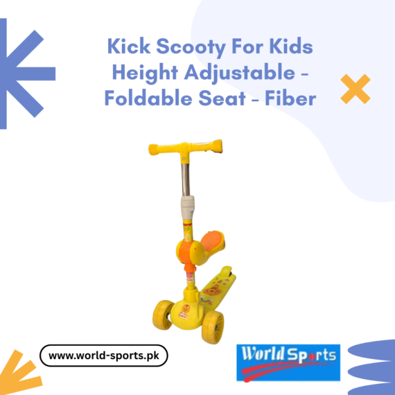 Kick Scooty for Kids – Height Adjustable, Foldable with Seat, Fiber Body – Safe & Durable Ride