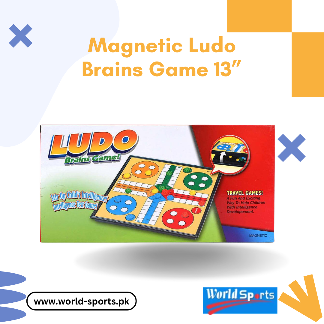 Magnetic Ludo Brains Game – 13" Foldable Board Game with Secure Magnetic Pieces for Family Fun