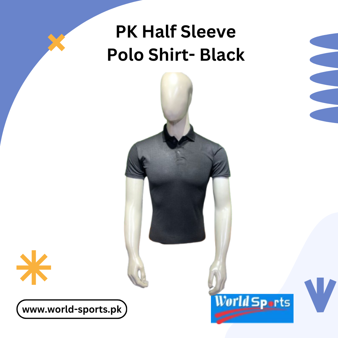 PK Half Sleeve Polo Shirt - Black | Premium Cotton, Classic Fit & Stylish Casual Wear