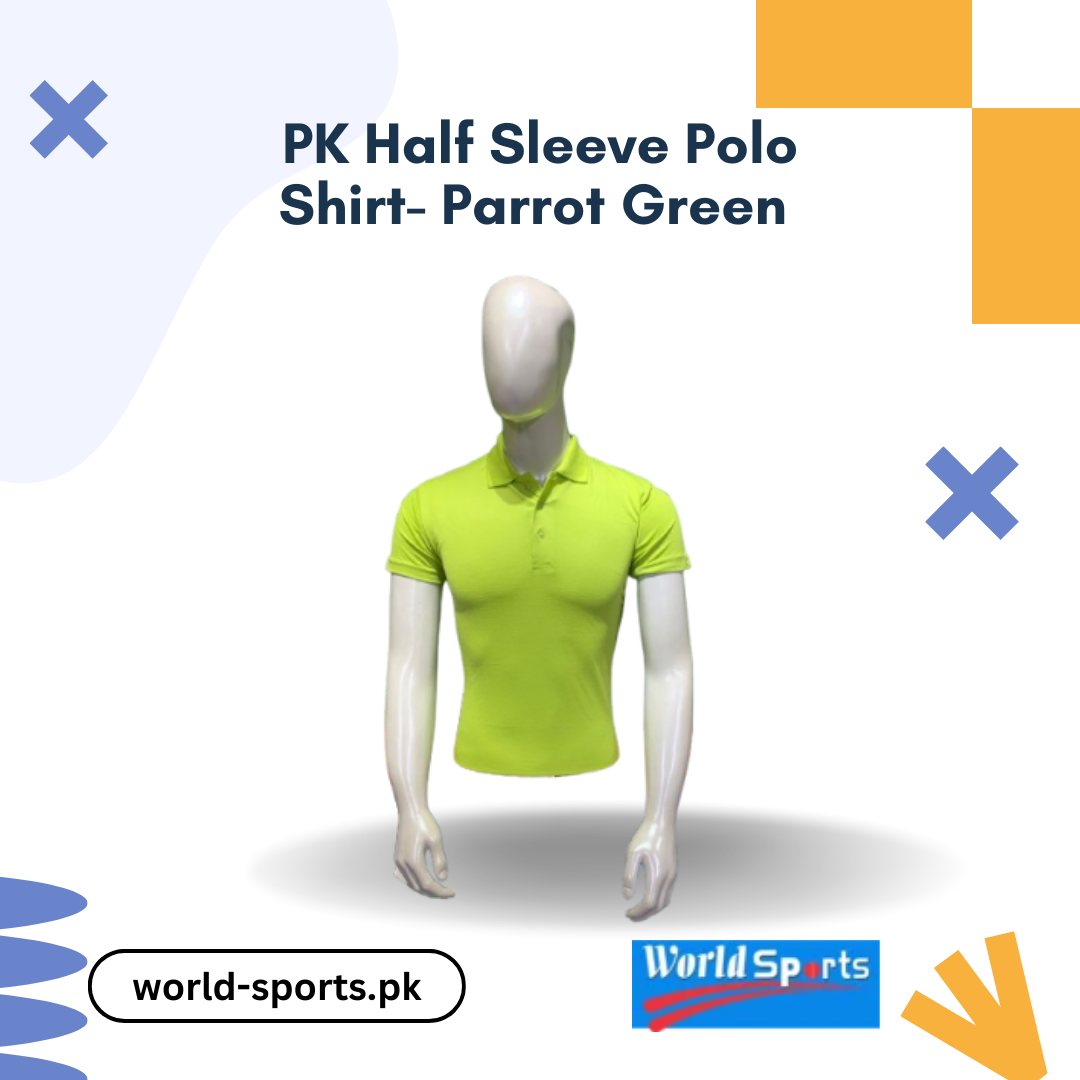 PK Half Sleeve Polo Shirt - Parrot Green, Premium Cotton, Casual & Comfortable Fit for Men