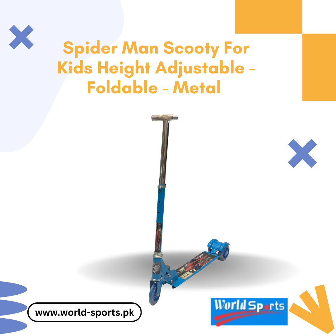 Spider-Man Scooty for Kids – Height Adjustable, Foldable, Durable Metal Frame – Superhero-Themed Ride