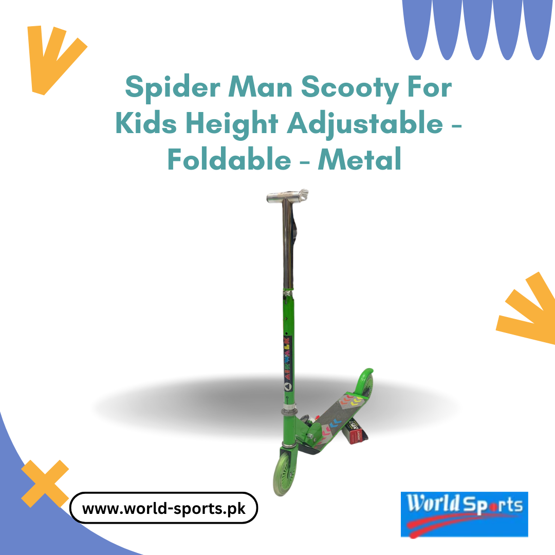 Spider-Man Scooty for Kids – Height Adjustable, Foldable, Sturdy Metal Frame – Superhero Adventure Ride