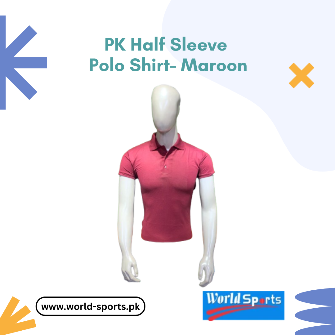 PK Half Sleeve Polo Shirt - Maroon – Premium Cotton, Stylish & Comfortable Casual Polo