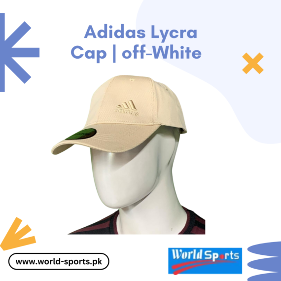 Adidas Lycra Cap | Off-White – Stretchable & Breathable Sports Cap for Men