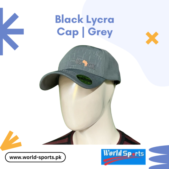 Black Lycra Cap for Men – Stretchable & Breathable Grey Sports Cap for Outdoor & Casual Wear