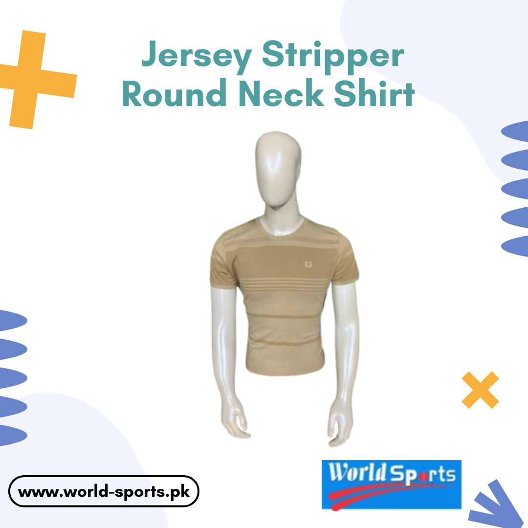 Jersey Striped Round Neck Shirt – Soft Cotton, Breathable & Stylish Casual T-Shirt for Men