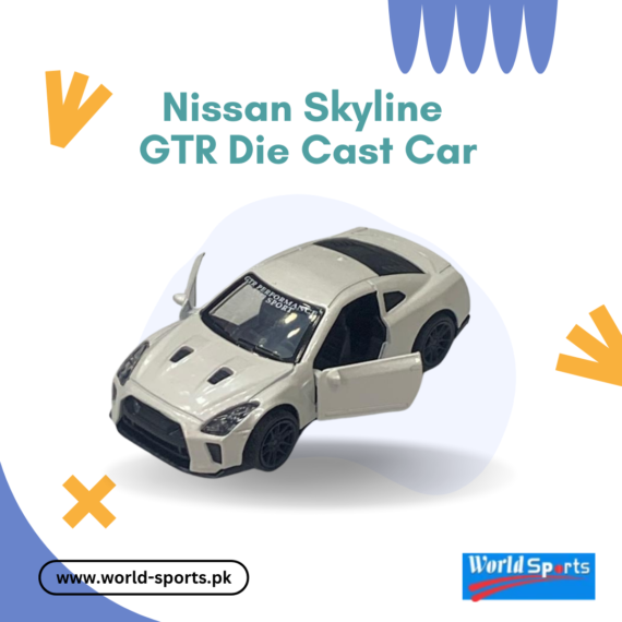 Nissan Skyline GT-R Die-Cast Car – 1:32 Scale Metal Model with Pull-Back Action & Openable Doors