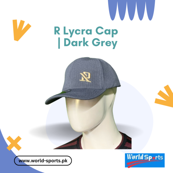 R Lycra Cap for Men – Stretchable & Breathable Dark Grey Sports Cap for Outdoor & Casual Wear