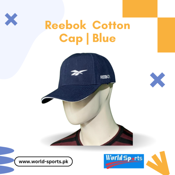 Reebok Cotton Cap for Men | Adjustable Blue Baseball Cap – Breathable & Stylish