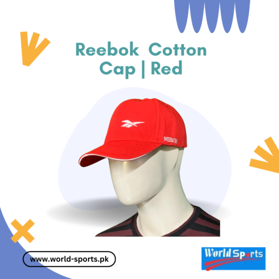 Reebok Cotton Cap for Men | Premium Adjustable Red Baseball Cap – Stylish & Breathable