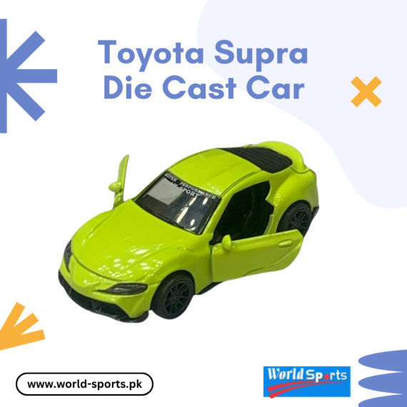 Toyota Supra Die-Cast Car – 1:32 Scale JDM Sports Car Model with Pull-Back Action & Openable Doors