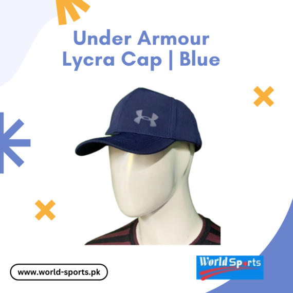 Under Armour Lycra Cap for Men – Stretchable & Breathable Blue Sports Cap for Outdoor & Workout